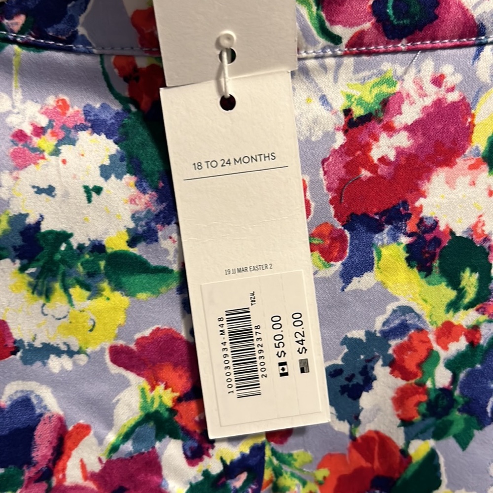 Janie & Jack Spring Floral Capri Pant 18-24 Months - Picture 3 of 5